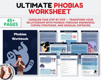Phobia Worksheets, Fear Ladder Worksheet, Exposure Therapy, ERP Worksheets, Therapy Worksheets, Anxiety Hierarchy, Therapy Tool