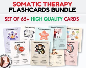 Advance Somatic Therapy Coping Skill Exercises Flashcards for Nervous System Regulation, Somatic Exercises, Polyvagal Therapy, CPTSD, PTSD