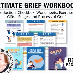 Grief Therapy Workbook for Teens, Kids and Adults, Coping Skills for Grief and Loss, Grievance Journal, ACT Worksheets, Grief Worksheets