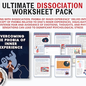Dissociatiewerkbladen Werkboek Dissociatietherapiedagboek Dissociatie Afdrukbare dissociatieve identiteitsstoornis, traumatherapie