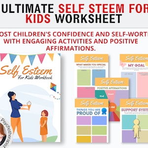 Self Esteem Worksheets for Kids and Teens, Therapy Worksheets, Therapy Resources, Confidence Worksheets, Social Psychology, Teen Health