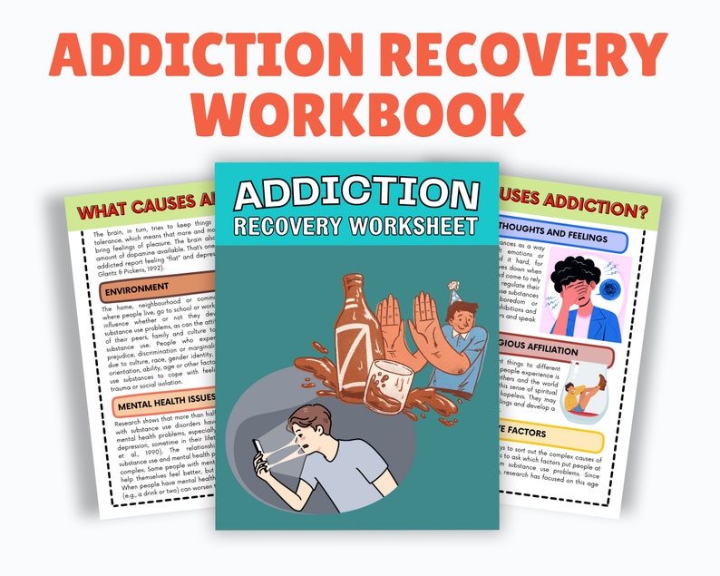 Addiction Recovery Workbook, Addiction Recovery for Adults, Therapy ...