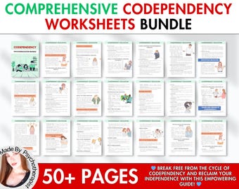 Codependency-werkbladen en educatiebundel counter Dependency, hulpmiddel voor therapeuten voor het identificeren van relatiewaarden en het stellen van grenzen