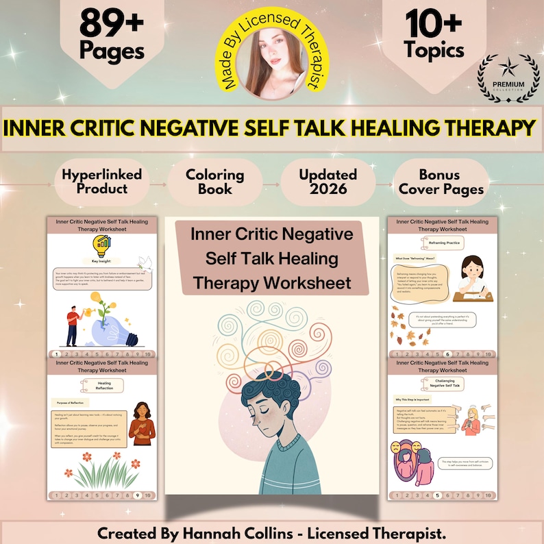 Inner Critic Worksheet.pdf Inner Critic, Self Esteem Worksheet, Self Help, Therapy Worksheets, 89 ...