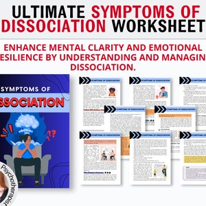 Symptomen van dissociatie, werkblad dissociatie, werkblad dissociatietherapie, dagboek dissociatie, afdrukbaar, werkblad traumatherapie