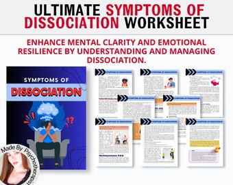 Anzeichen von Dissoziation, Dissoziations-Arbeitsblätter, Arbeitsblatt, Dissoziationstherapie, Journal, Dissoziation Printable, Traumatherapie