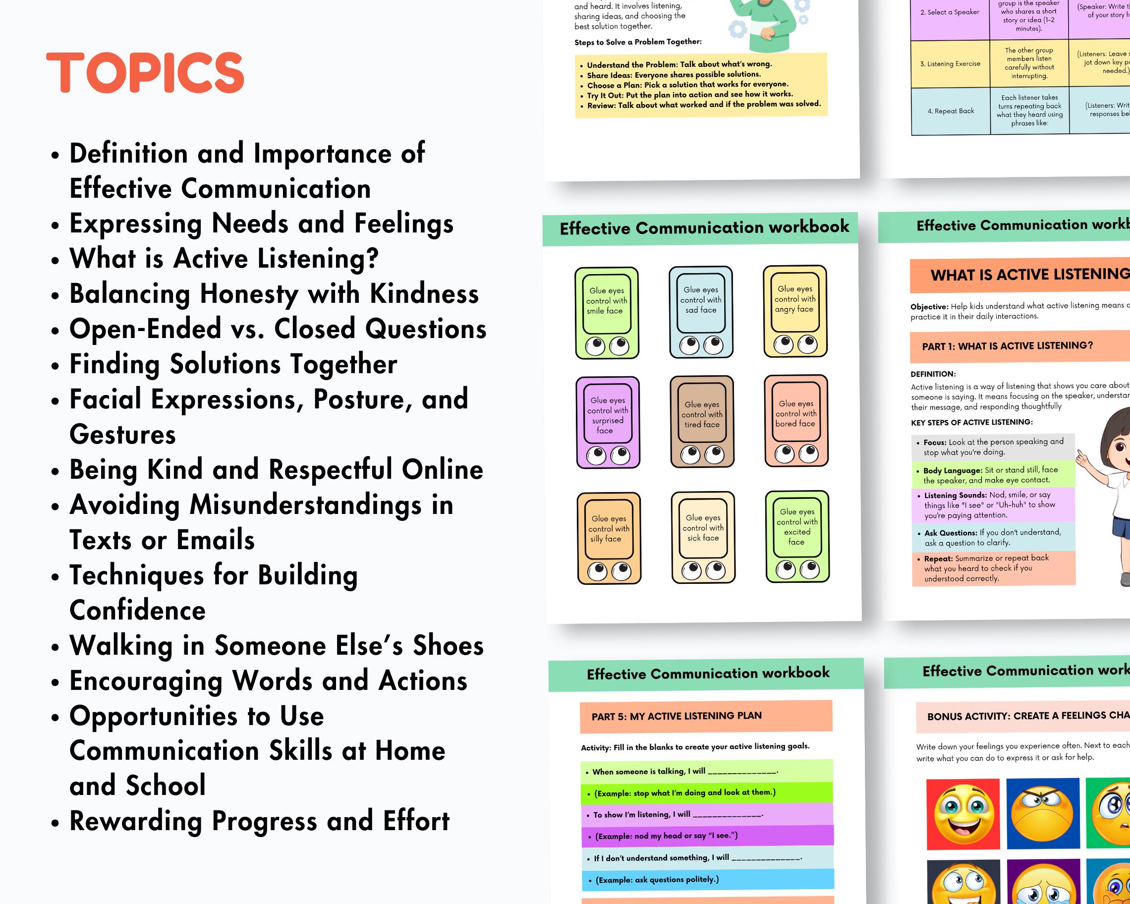 Effective Communication Workbook for Teens and Adults, Communication ...