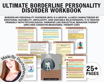 BPD Workbook Borderline Personality Disorder Worksheets, Journal, BPD ...