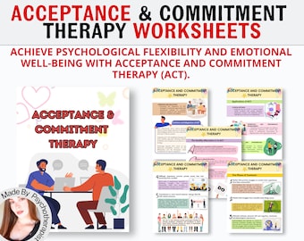 Werkboek Acceptance and Commitment Therapy voor volwassenen, cognitieve defusie, werkbladen waarden, anker laten vallen, werkbladen mindfulness, CGT