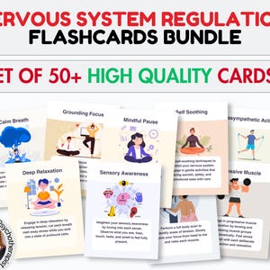 Flashcards de Regulação do Sistema Nervoso, Exercício Somático Teoria Polivagal Escada Vago Terapia do Nervo Vagal Técnicas Folhas de Trabalho Co-regulação