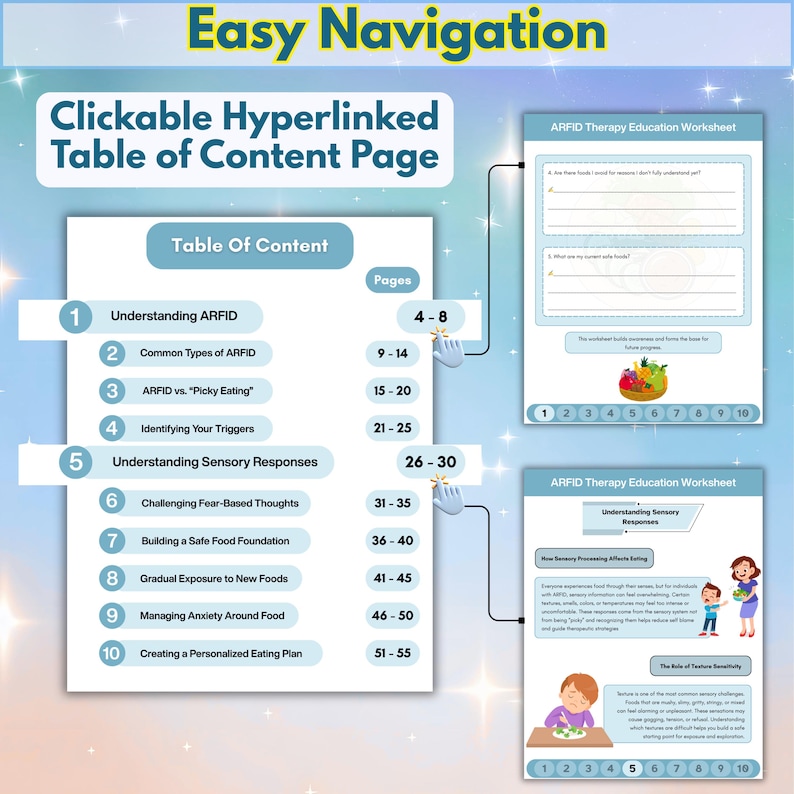 Clickable Worksheet ARFID Therapy Education Worksheets, DSM 5, Therapy Workbook ...