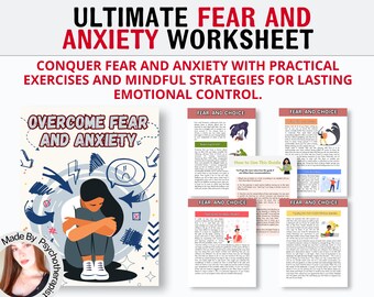 Understanding the Fear Of Failure and Anxiety Workbook, Therapy Worksheet, Anxiety Management Therapy Bundle, Anxiety Coping Skills, CBT