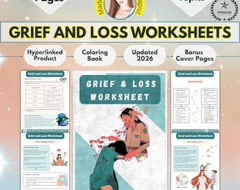 Grief Therapy Workbook for Teens, Kids and Adults, Coping Skills for Grief and Loss, Grievance Journal, ACT Worksheets, Grief Worksheets