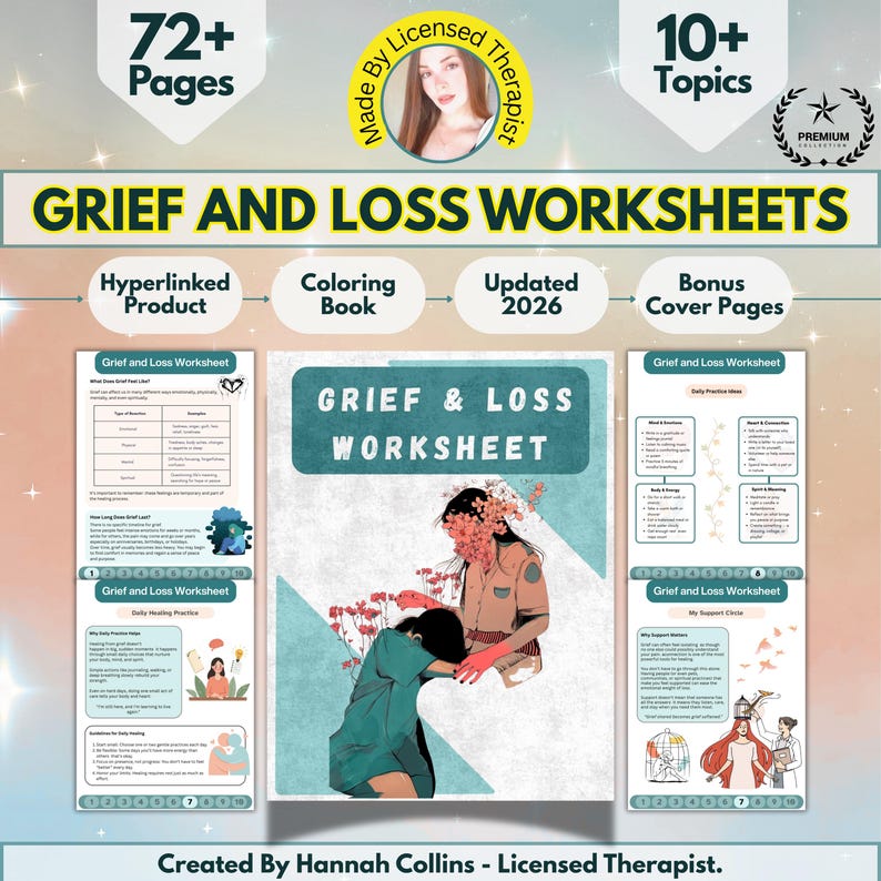 Grief Therapy Workbook for Teens, Kids and Adults, Coping Skills for ...