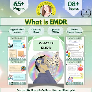 Scripts EMDR et feuilles de travail, phases 1-8 : psychothérapie par les mouvements oculaires, plus de 65 pages, plus de 10 sujets, lien hypertexte, livre de coloriage (téléchargement numérique)