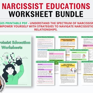 Narcissist Education Worksheets for Understanding Narcissism and Gaslighting in Relationships, Boundary Setting and Effective Communication