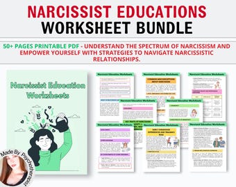 Narcissist Education Worksheets for Understanding Narcissism and Gaslighting in Relationships, Boundary Setting and Effective Communication