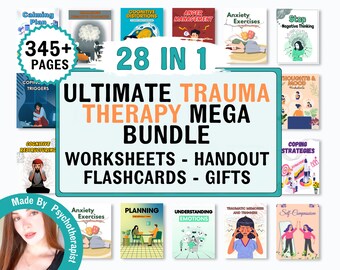 Trauma Therapy Bundle, Trauma Recovery, Trauma Healing, Nervous System Regulation, Somatic Exercises, Trauma Worksheet, PTSD CPTSD Worksheet