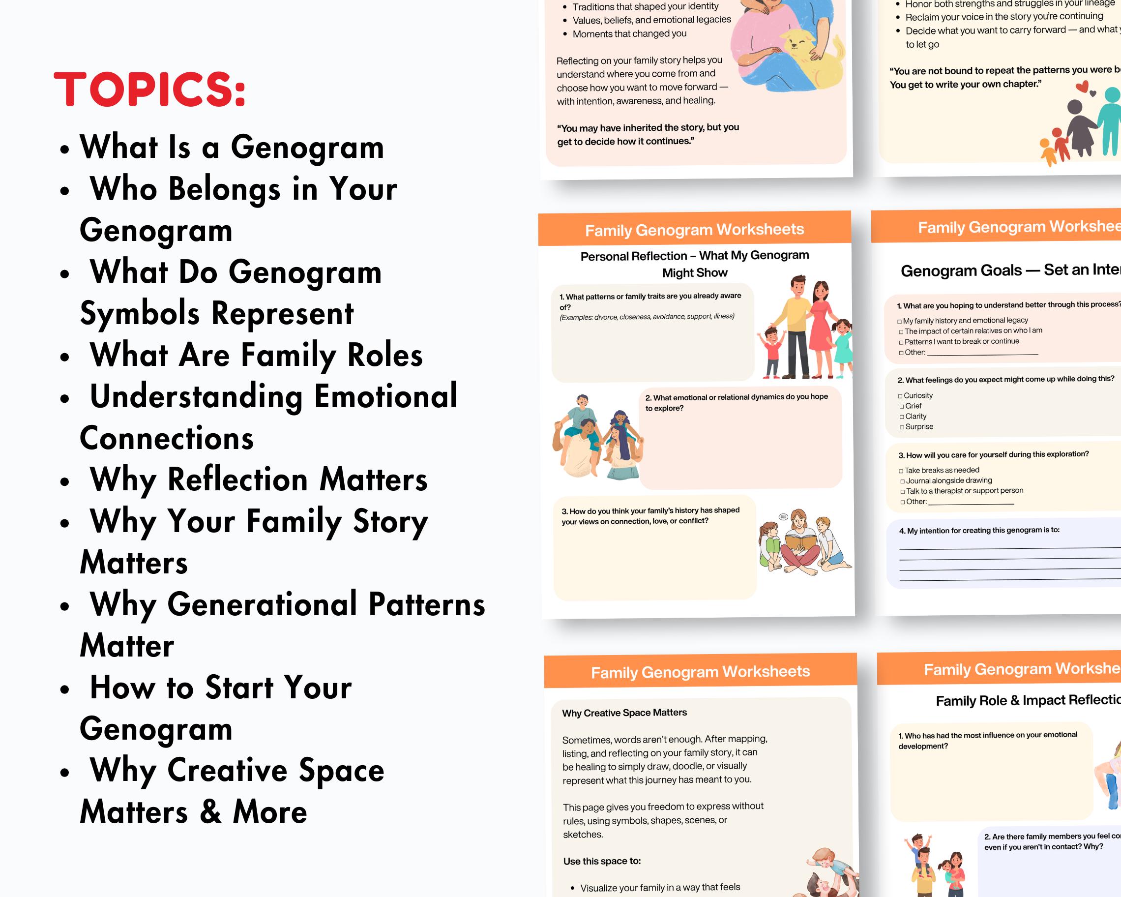 Genogram Activity Worksheet Family Genogram Worksheets Hyperlinked, Family Systems, Ifs,therapy ...