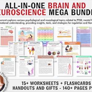 The Brain Regions Info Sheets Neuroscience for Mental Health Professionals Therapists & Counselor Psychoeducation Neuropsychology Worksheets