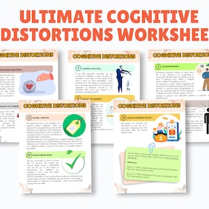 Cognitive Distortion Worksheets, Thinking Errors, Unhelpful Thinking ...