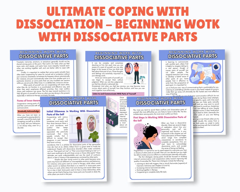 Dissociatiewerkbladen Werkboek Dissociatietherapiedagboek Dissociatie Afdrukbare dissociatieve identiteitsstoornis, traumatherapie afbeelding 6