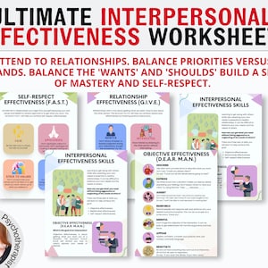 DBT Interpersonal Effectiveness Journal, DBT Worksheets, DBT Skills, Dbt Therapy, Psychoeducation Infographics, Therapy Journal, Anxiety