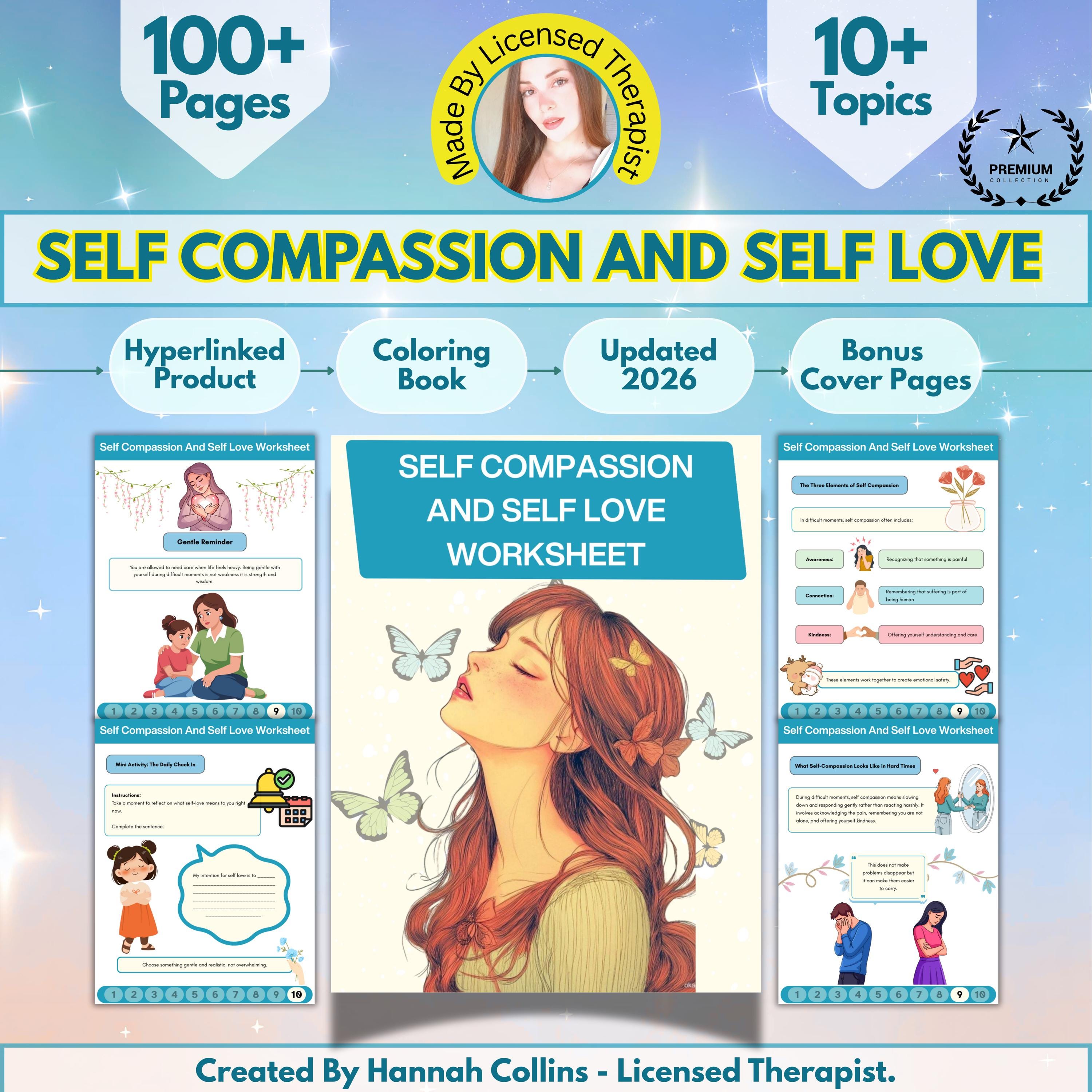 Self Compassion and Self Love Resource Worksheet: 100+ Pages, 10 ...