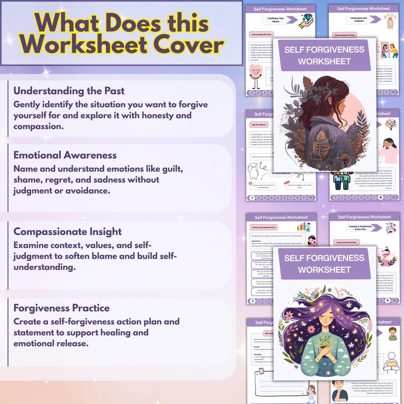 Ultimate Self Forgiveness Worksheet Package, Self Love, Self Growth ...