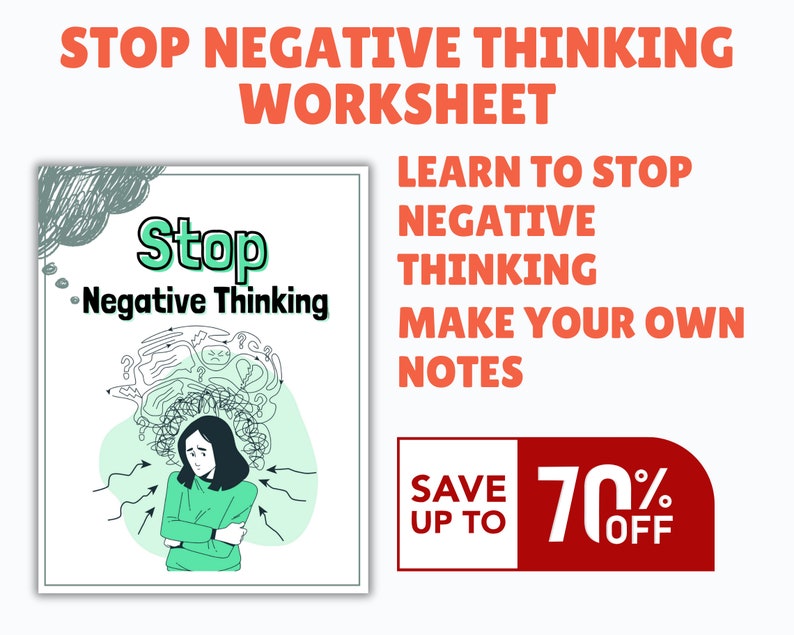 Stop Negative STOP Negative Thinking Worksheet, Cognitive Behavioural Therapy Tool ...