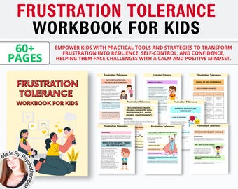 Frustration Tolerance Workbook for Kids, Emotional Regulation Worksheets, Therapy Worksheets for Children, Social Emotional Learning