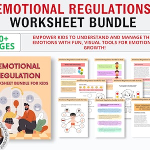 Emotional Regulation Worksheet bundle for Kids Therapy - Digital Download