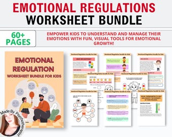 Hojas de trabajo de regulación emocional para terapia infantil - Descarga digital