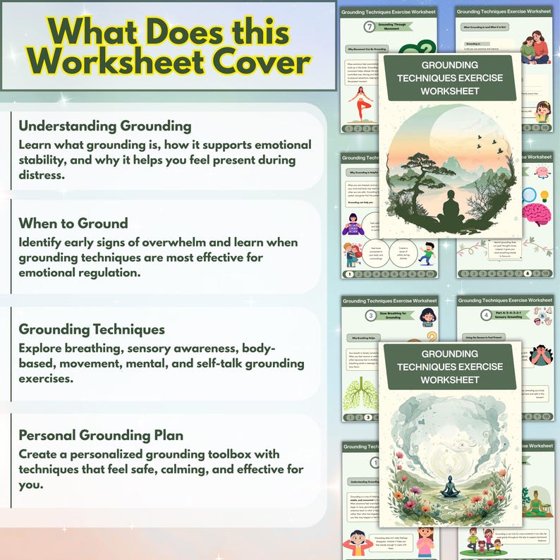 How To Create A Grounded Routine Worksheet Grounding Technique Exercise Worksheet, Therapy Workbook, Therapy ...