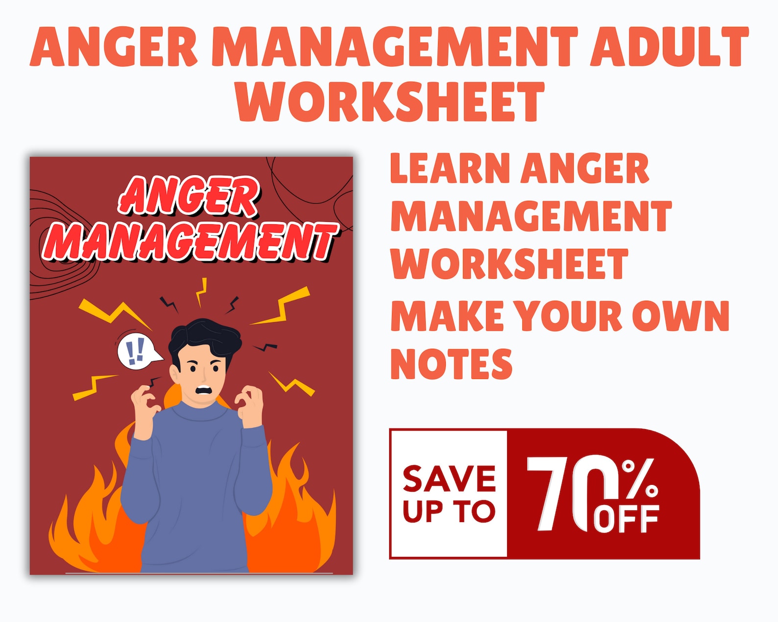 Anger Management Workbook for Teens and Adults, Anger Coping Skill ...