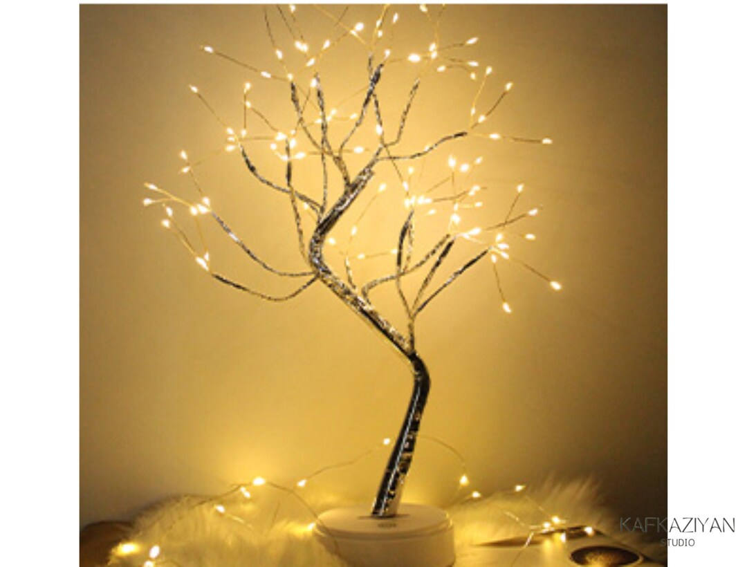LED Fairy Tree Lamp | USB Bonsai Tree | 3D Sparkly Twinkle Reading Light | Gift Night Light | Halloween Decorations | Fairy Lights