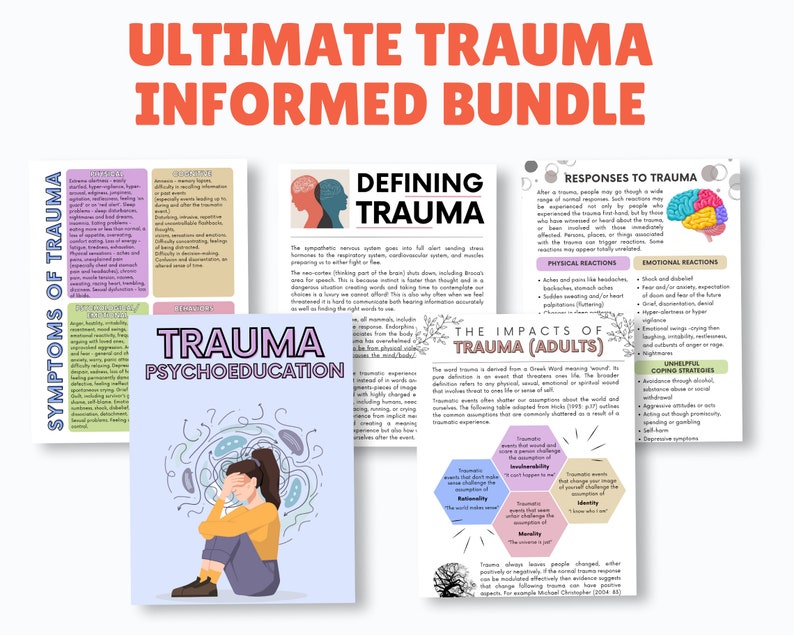 Trauma Therapy Bundle, Trauma Worksheets, PTSD Worksheet BPD Coping ...