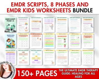 EMDR Scripts & EMDR Worksheets for Adults And Kids! Emdr Tools, Emdr Resources for Phases 1 - 8, Emdr Guides, Trauma Therapy, Counseling