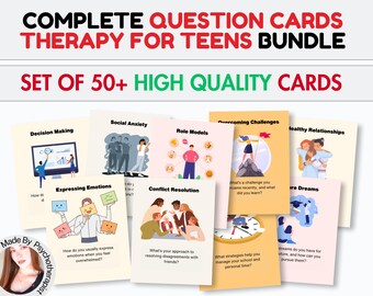 Tarjetas de conversación para adolescentes: asesoramiento, terapia familiar, preguntas para iniciar conversaciones, terapia de grupo y herramientas para padres.