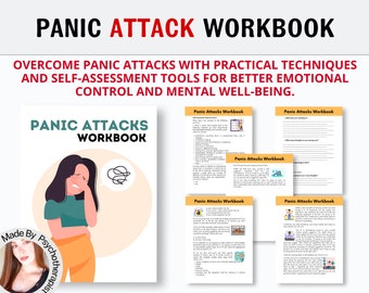 Panic Disorder Education and Worksheet Bundle Anxiety Trackers | Supporting Someone Through Panic | Regulation and Coping Therapy Workbook