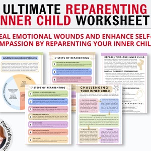 Reparenting and Inner Child Healing Bundle of Resources for Childhood Experiences | Worksheets and Journal Prompts for Mental Health