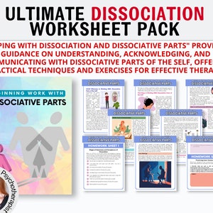 Dissociatiewerkbladen Werkboek Dissociatietherapiedagboek Dissociatie Afdrukbare dissociatieve identiteitsstoornis, traumatherapie