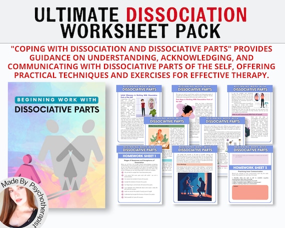 Dissociation Worksheets Workbook Dissociation Therapy Journal Dissociation Printable Dissociative Identity Disorder, Trauma Therapy