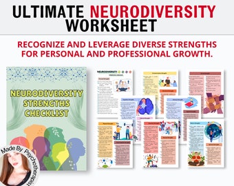 KNOW YOUR STRENGHT Neurodiversity Checklist, Perfect for learning Personal, Emotional, Creative, Spritual Strenghts, Therapy Worksheet Tools