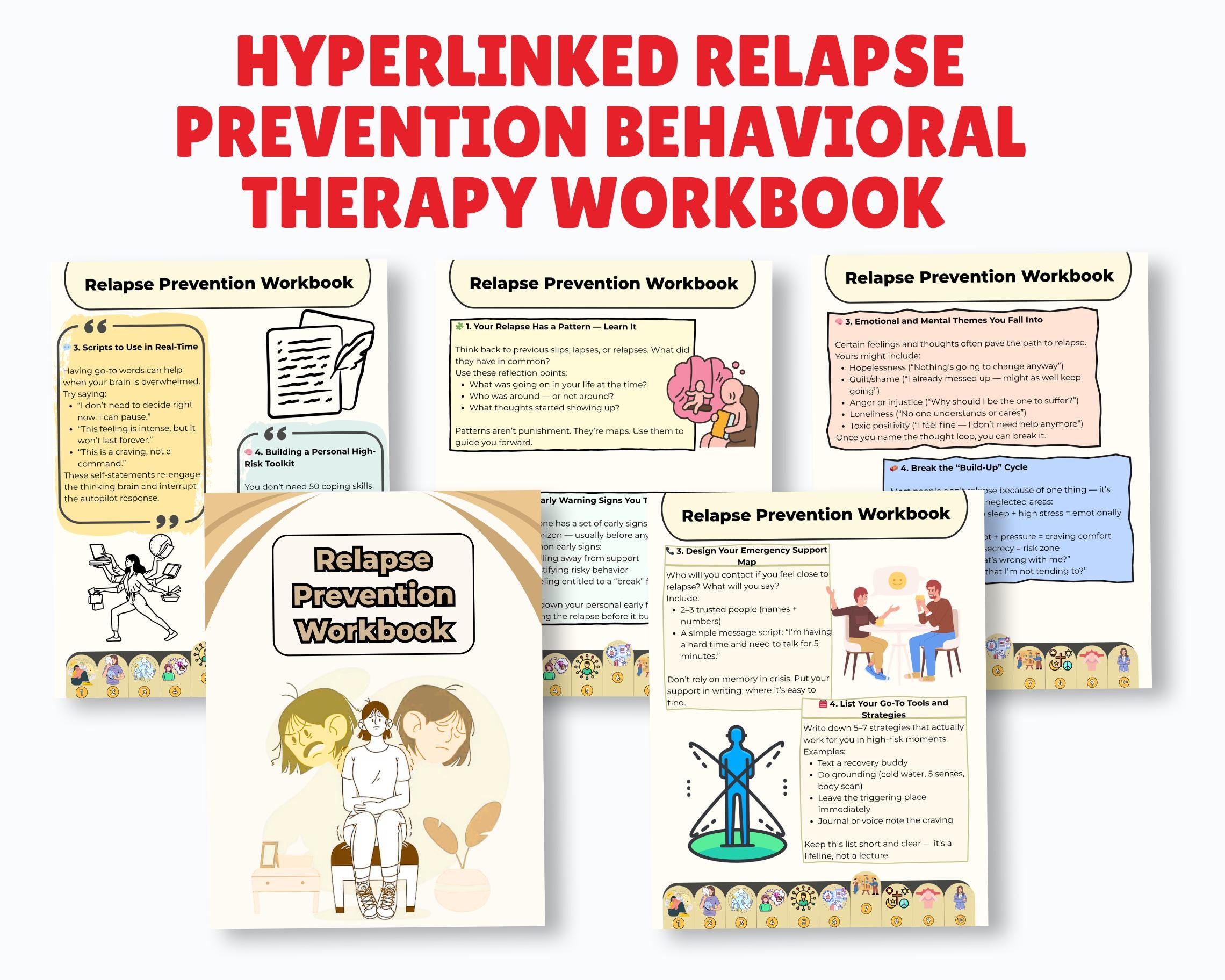 Relapse Prevention Behavioral Therapy Workbook, Addiction Recovery ...