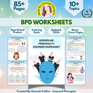 BPD Workbook! Borderline Personality Disorder Worksheets, Journal, BPD ...