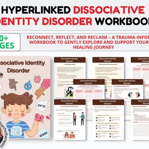 Dissociatiewerkbladen Werkboek Dissociatietherapiedagboek Dissociatie Afdrukbare dissociatieve identiteitsstoornis, traumatherapie