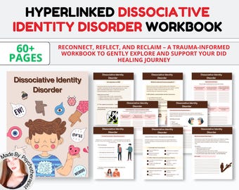Dissociation Worksheets Workbook Dissociation Therapy Journal Dissociation Printable Dissociative Identity Disorder, Trauma Therapy