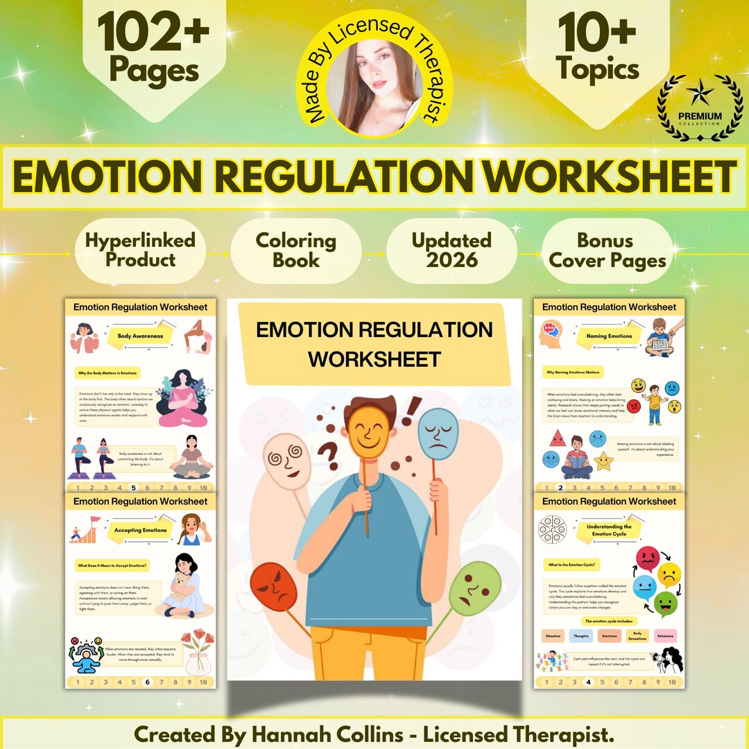 Emotional Regulation Workbook: Emotions Worksheets, Emotions Management ...