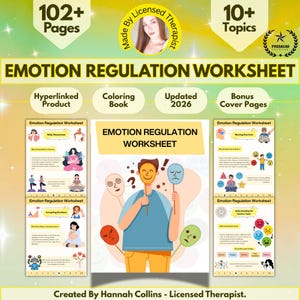 Emotional Regulation Workbook: Emotions worksheets, Emotions Management, 102+ Pages (Digital Download) image 1
